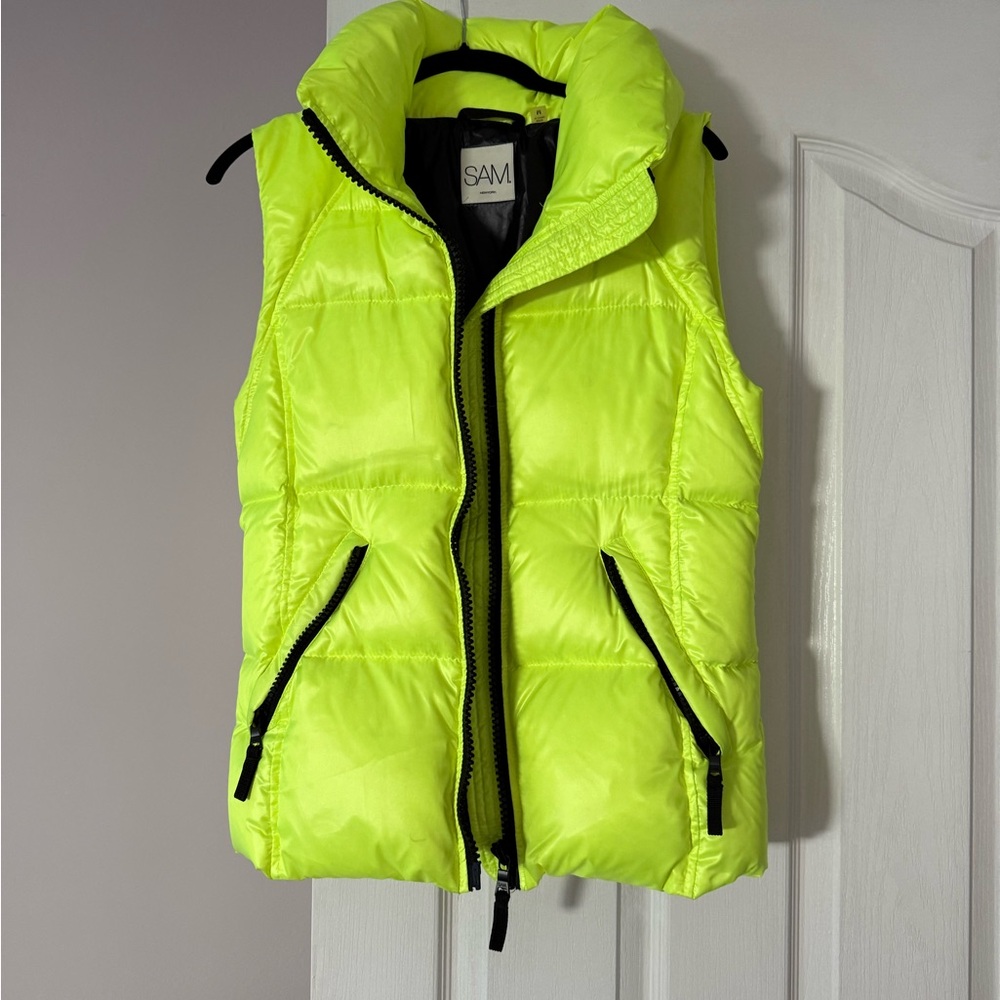SAM. Neon Yellow Puffer Vest